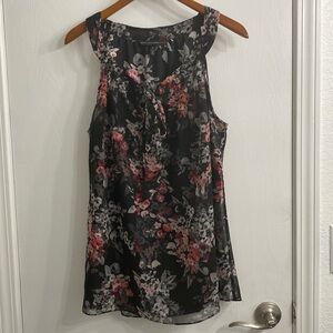 WHBM floral sleeveless blouse